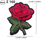 1 PCS Rose Flower Embroidered Iron on Patches for Clothing DIY Stripes Clothes Patchwork Sticker Custom Flowers Applique @Z