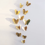 12pcs/set Hollow 3D Butterfly Wall Sticker for Decoration