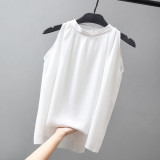 Chiffon sleeveless women blouse and shirts