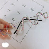 Wavy Rhinestone Eyewear Frames