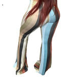 High Waist Striped Wide Leg Flare Leggings