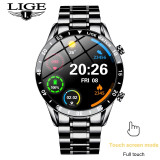 LIGE Fashion Full Circle Touch Screen Men Smart Watch