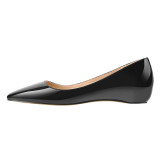 Onlymaker Woman Pointed Toe Leopard print Elegent Slip On Black Ballet Fashion bow-knot Flat Shoes