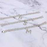 MUSE CZ INITIAL CUBAN LINK ANKLET