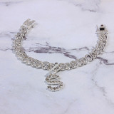 MUSE CZ INITIAL CUBAN LINK ANKLET