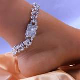 MUSE CZ INITIAL CUBAN LINK ANKLET