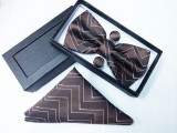 gravata borboleta silk gifts for men bowtie Pocket Square cashew flowers bow tie and handkerchief hanky with cufflink set