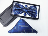 gravata borboleta silk gifts for men bowtie Pocket Square cashew flowers bow tie and handkerchief hanky with cufflink set