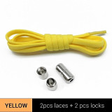 1Pair Metal Lock Shoelaces Round Elastic Shoe Laces Special No Tie Shoelace for Men Women Lacing Rubber Zapatillas 23 Colors