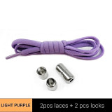 1Pair Metal Lock Shoelaces Round Elastic Shoe Laces Special No Tie Shoelace for Men Women Lacing Rubber Zapatillas 23 Colors