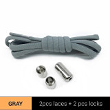 1Pair Metal Lock Shoelaces Round Elastic Shoe Laces Special No Tie Shoelace for Men Women Lacing Rubber Zapatillas 23 Colors