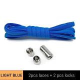 1Pair Metal Lock Shoelaces Round Elastic Shoe Laces Special No Tie Shoelace for Men Women Lacing Rubber Zapatillas 23 Colors