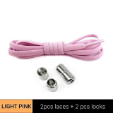 1Pair Metal Lock Shoelaces Round Elastic Shoe Laces Special No Tie Shoelace for Men Women Lacing Rubber Zapatillas 23 Colors