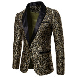 Velvet Silver Blazer Men Paisley Floral