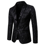 Velvet Silver Blazer Men Paisley Floral