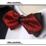Mens bow tie red pointed black and gold fashion butterfly party wedding bow ties