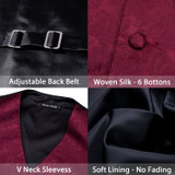 Mens Silk Vest Classic Party Wedding Red Paisley Solid Floral Jacquard Waistcoat Vest Pocket Square Tie Slim Suit Set Barry.Wang Mens Silk Vest Classic Party Wedding Red Paisley Solid Floral Jacquard Waistcoat Vest Pocket Square Tie Slim Suit Set Barry.Wang