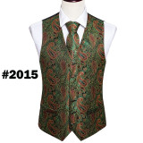 Mens Silk Vest Classic Party Wedding Red Paisley Solid Floral Jacquard Waistcoat Vest Pocket Square Tie Slim Suit Set Barry.Wang Mens Silk Vest Classic Party Wedding Red Paisley Solid Floral Jacquard Waistcoat Vest Pocket Square Tie Slim Suit Set Barry.Wang