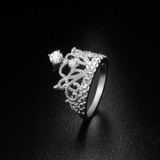 Cute Princess Crystal Silver Plated Ring