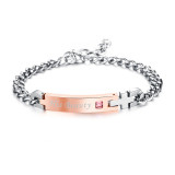 Romantic Couple Bracelet Lovers Men Women Jewelry Stainless Steel Bracelet
