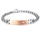 Romantic Couple Bracelet Lovers Men Women Jewelry Stainless Steel Bracelet