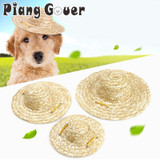 Vintage Farmer Summer  Dog Straw Hat Dogs Accessories Outdoor Pet Hat
