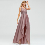 Dusty Pink Sequin Waist Asymmetrical Maxi Dress
