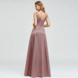 Dusty Pink Sequin Waist Asymmetrical Maxi Dress