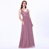 Dust Pink Pleated Sequin Maxi Dress