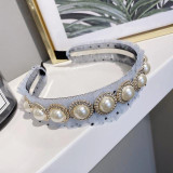 Fashion Pearl Rhinestone Jewelled Hair Bands For Women Girls Lace Hairband Headband Hair Accessories Haar Hair Clips Diademas