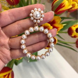 Round Pearl Gold Silver Trendy Earrings