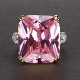 Gemstone Colors Emerald Silver Women Ring
