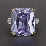 Gemstone Colors Emerald Silver Women Ring