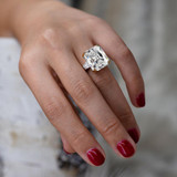 Gemstone Colors Emerald Silver Women Ring