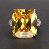 Gemstone Colors Emerald Silver Women Ring