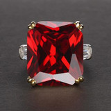 Gemstone Colors Emerald Silver Women Ring