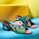 Fashion Prints Leather High Heel Pumps