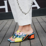 Fashion Prints Leather High Heel Pumps