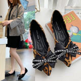 Leopard Printed Bow-Knot Flats Loafers Shoes