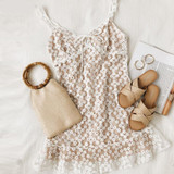 Bohemian White Casual Mini Dress