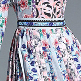 Autumn Colors Elegant Short Vintage Dress