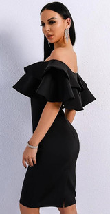 Off Shoulder Slash Neck Ruffles Bodycon Dress Off Shoulder Slash Neck Ruffles Bodycon Dress