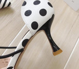 Stripe Pointed Toe Thin Heel Pumps
