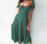 Vintage Elegant Bohemian Ruffle Dress