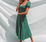 Vintage Elegant Bohemian Ruffle Dress