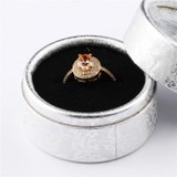 Orange Oval Crystal Stone Ring