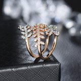 Gold And Silver Combination Crystal Ring