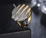 Gold Crystal Cocktail Ring