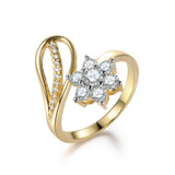 Flower Shape Crystal Ring