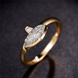 Antique Gold Crystal Vintage Ring